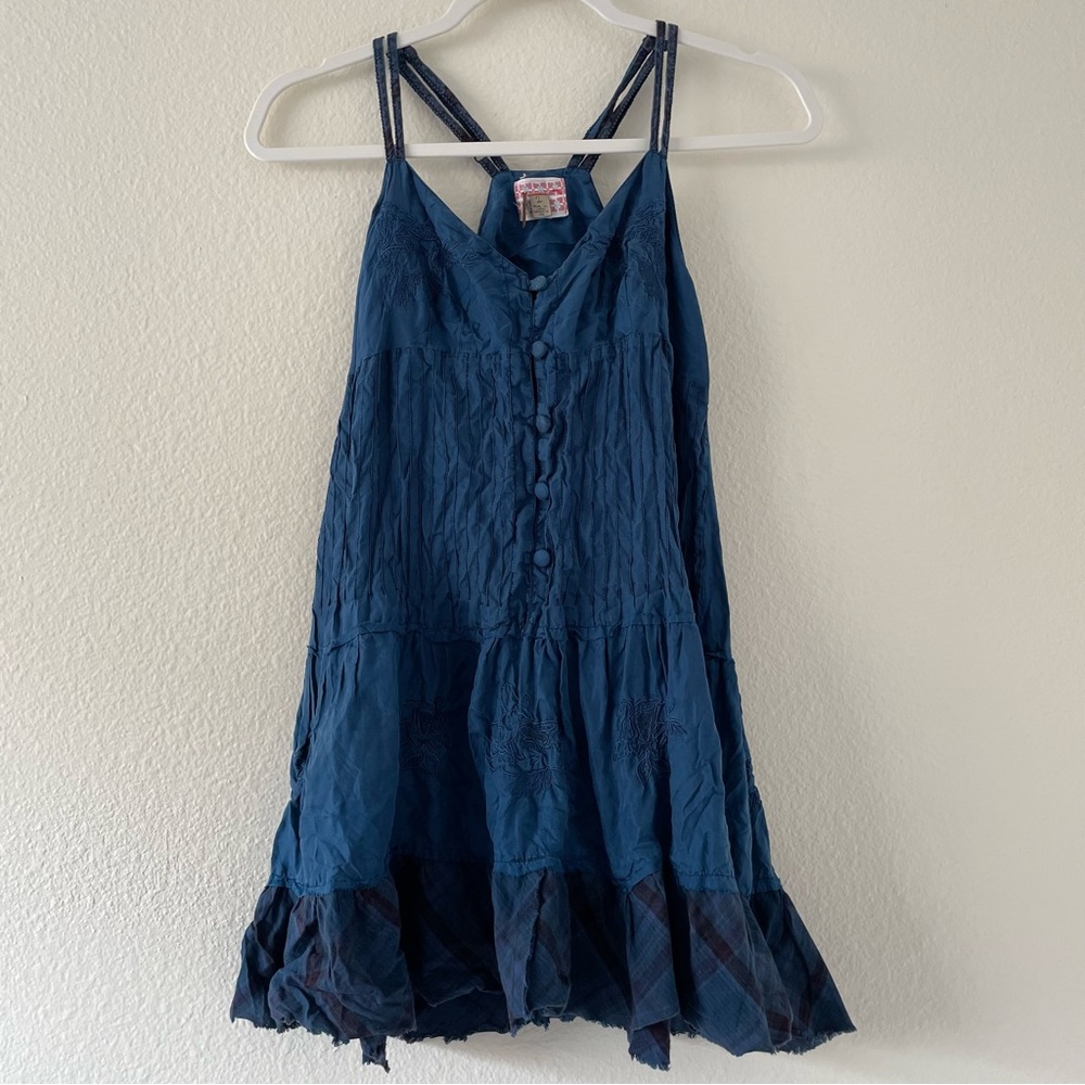 Free people blue mini dress size 2
